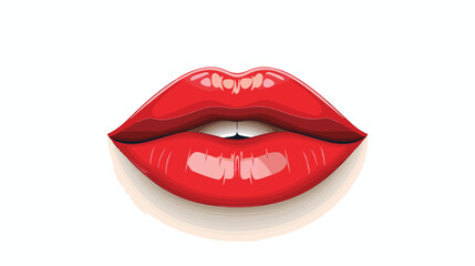 Womens lips icon. Closed sensitive female mouth 