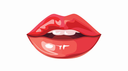 Womens lips icon. Closed sensitive female mouth 