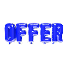 3D object, Blue balloon labelled 