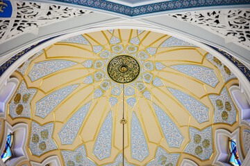 Inner dome surface painting in Mosque Kul Sharif.