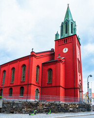 Red church - St Petri kirke, Stavanger, Norway, Europe - 762310513