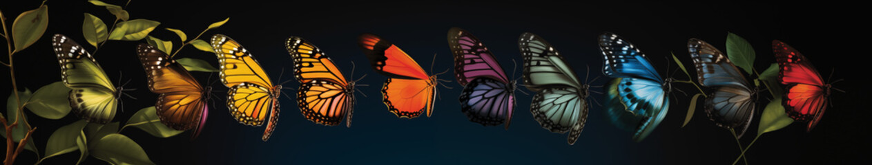 Fototapety  Colorful Butterfly Spectrum on Black