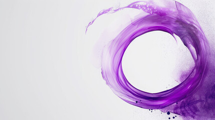 Abstract brush strokes round purple On white background.
