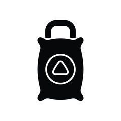Black solid Sandbag vector icon