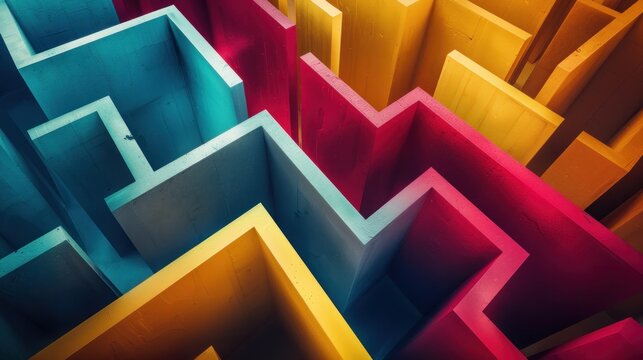 High angle maze, narrow corridors