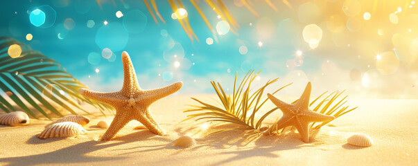 Fototapeta na wymiar Starfish on the beach, Summer vacation theme