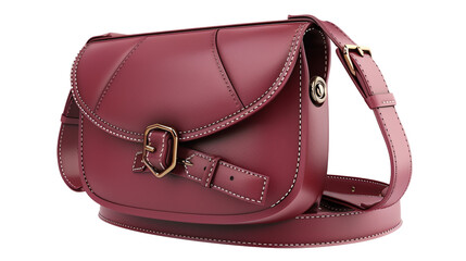 A trendy belt bag in rich burgundy leather, styled with a chic buckle and adjustable strap
