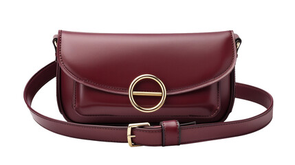 A trendy belt bag in rich burgundy leather, styled with a chic buckle and adjustable strap