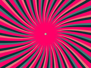 Swirling radial retro background. Vector illustration for swirl design. Spinning spiral vortex. Helical rotation beam. Bringing together psychedelic measurable lines. Delightful sunshine.