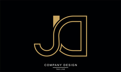 JD, DJ Abstract Letters Logo Monogram design icon Font