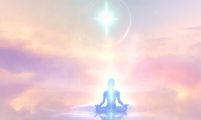 Spiritual realms - fantasy background - colorful sky - meditation - higher self - AI generated