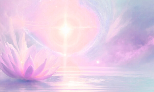 Spiritual realms - fantasy background - colorful sky - meditation - higher self - AI generated