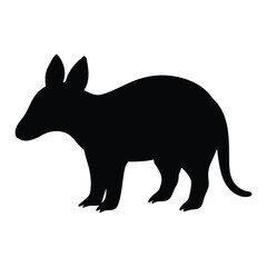 silhouette of a Aardvark on white