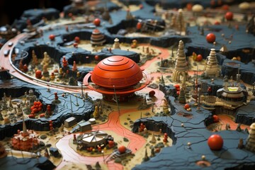 Detailed Model of Space Station Close Up