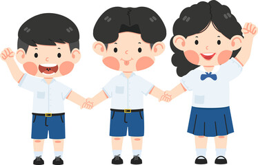 Kid students Friends Hold Hands Friendship - 762318794