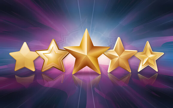  five stars, suitable for illustrating excellence, quality, or achievement, generative ai