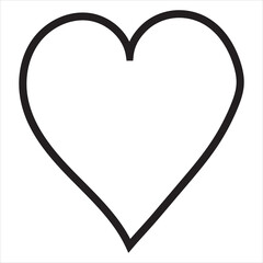 Black heart icon vector.  isolated on white background.