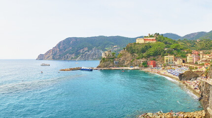 Beautiful town “Monterosso al Mare” in the famous Cinque Terre National Park in Liguria, Italy.