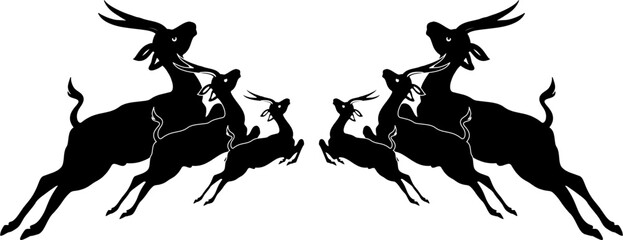 Simple deer logo silhouette .animal. vector logo