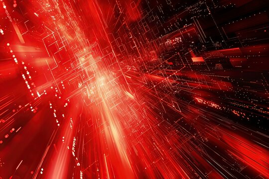 Red abstract light background. AI technology generated image