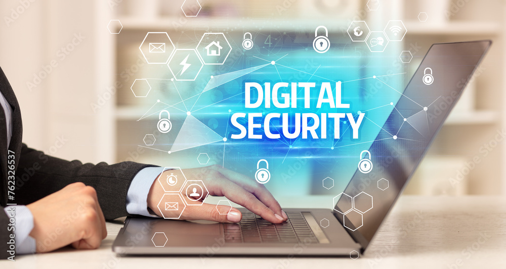 Poster internet security and data protection concept