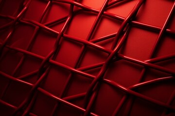 Intense Red grid texture fashion. Game fabric. Generate Ai