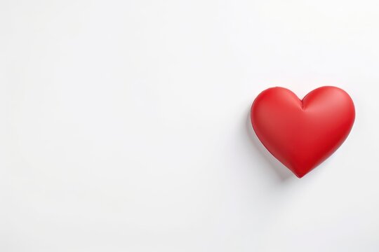 Minimalistic red heart shape centered on a white background.