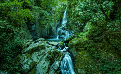 Dongsian waterfall on the way to Dabajianshan Mountain, Shei-Pa National Park, Taiwan