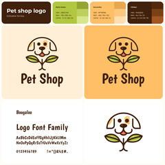 Pet shop logo, animal logo for veterinary hospital vector illustration