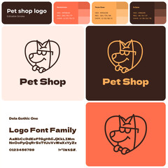 Pet shop logo, animal logo for veterinary hospital vector illustration