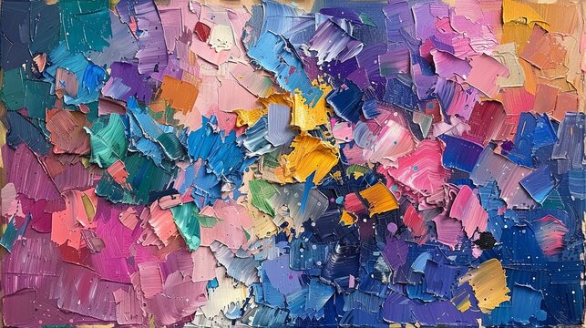 An abstract expression of urban chaos, where the frenetic energy of the city is translated into jagged strokes of oil paint.