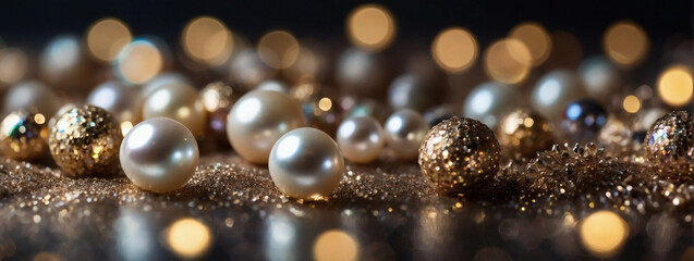 Pearl glitter bokeh texture background, offering a timeless and sophisticated shimmer.