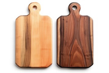 two isolated wooden chopping boards