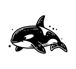 orca hand drawn vector illustration killer whale