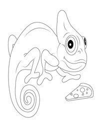 chameleon coloring book page for kids