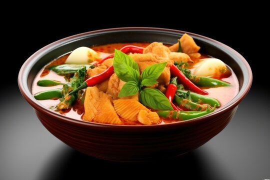 Red curry pangasius fish spicy soup
