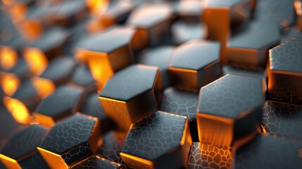 Fototapeta premium Geometric technology hexagon background banner illustration