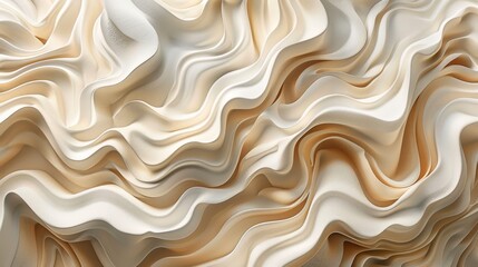 Fototapeta premium Organic natural beige brown color waving lines mushroom texture background