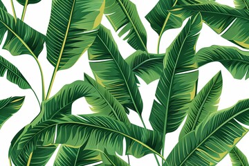 Vector palm branch. Banana leaf background. Exotic design. generative ai