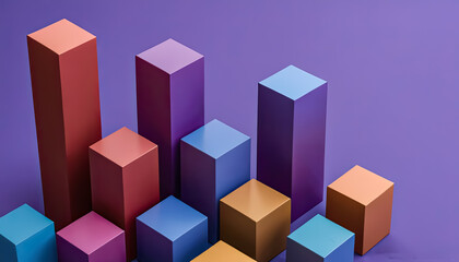 Fototapeta premium Dynamic Abstract 3D Render Featuring Colorful Geometric Shapes