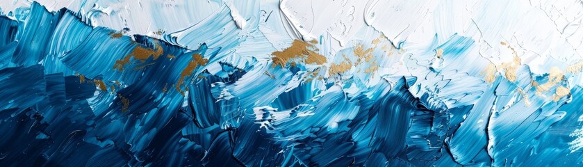 Abstract Rough Blue white art paint