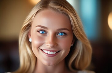 beautiful blonde girl with a beautiful smile
