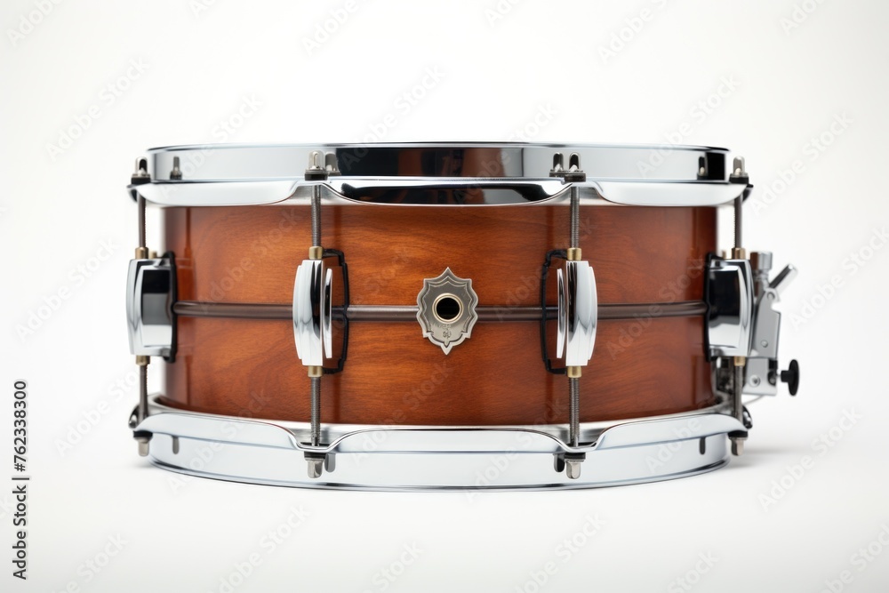 Poster close up of a drum on a white surface, suitable for music-related projects