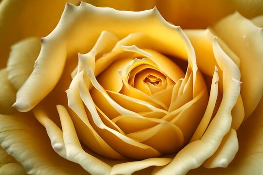 A close-up perspective revealing the beauty of a yellow rose and its petals, intricately captured in stunning