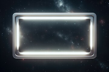 Obraz premium A glowing frame in a space filled with stars. Ideal for futuristic designs