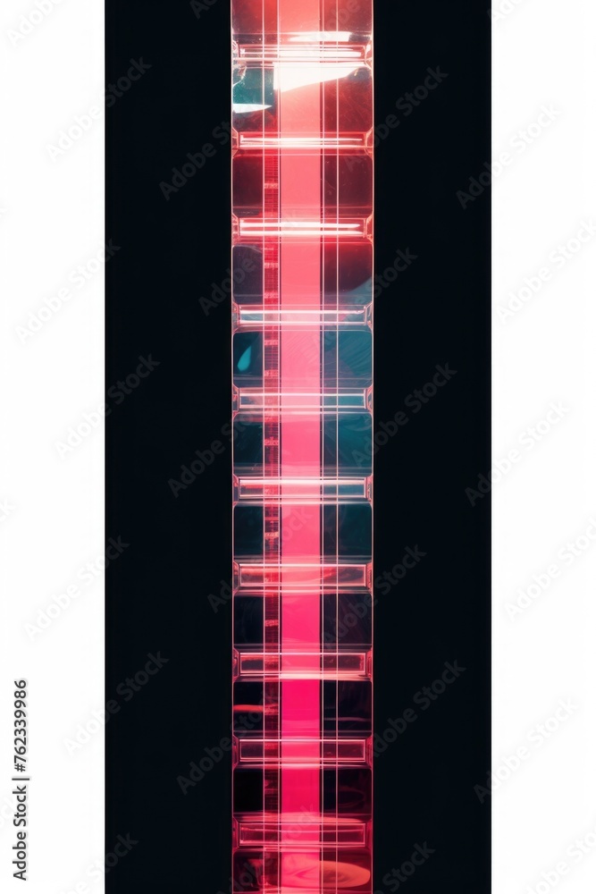Poster a mysterious pink and blue light shining in the darkness. perfect for adding an eerie atmosphere to 
