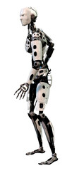 3D Rendering Male Robot on White