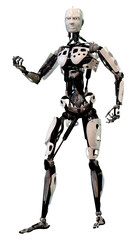 3D Rendering Male Robot on White