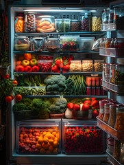 a refrigerator full of various supplies