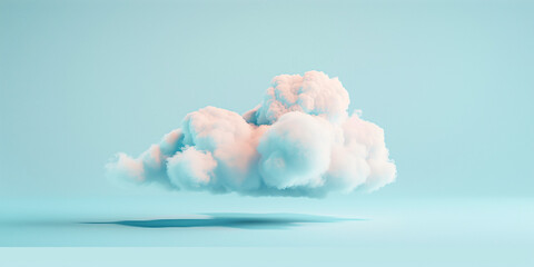 white cloud isolated on blue background 